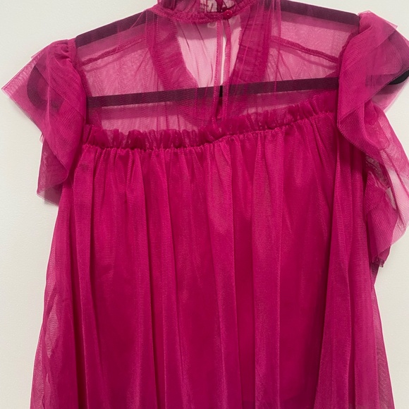 Rachel Zoe Hot Pink Tulle Top - Picture 5 of 5